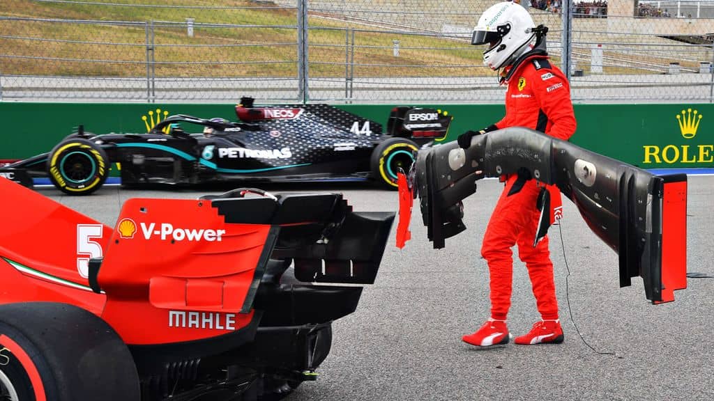 L'incidente in Vettel in russia, causato dal passaggio particolarmente aggressivo dell'asse posteriore sul cordolo, che hanno causato l'improvviso stallo del diffusore, facendo perdere il retrotreno al pilota.